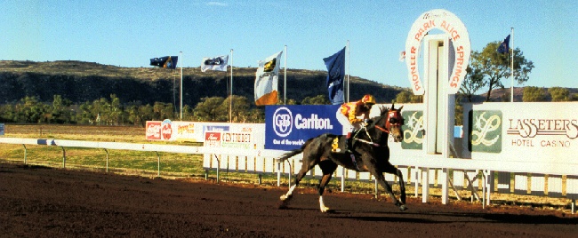 Haji Baba wins a race.